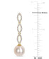 ფოტო #3 პროდუქტის Cultured South Sea Pearl (10mm) & Diamond (1/2 ct. t.w.) Infinity Linear Drop Earrings in 14k Gold