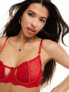 Фото #3 товара Hunkemoller Valentines Lulu lace cut out bra in red