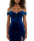 Juniors' Velvet Off-The-Shoulder Gown