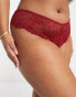 ASOS DESIGN Curve Sienna lace high waist brazilian brief in red