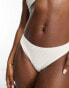 Monki textured bikini brief in white