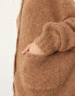 ASOS EDITION boucle knit oversized button through cardigan in camel