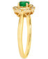 ფოტო #4 პროდუქტის Costa Smeralda Emeralds (1/4 ct. t.w.) & Nude Diamond (1/8 ct. t.w.) Flower Halo Ring in 14k Gold