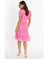 ფოტო #3 პროდუქტის Women's Textured Woven Frill Detail Skater Dress