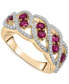 Фото #1 товара Ruby (3/4 ct. t.w.) & Diamond (1/3 ct. t.w.) Openwork Statement Ring in 14k Gold