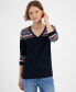 ფოტო #1 პროდუქტის Women's Fair Isle V-Neck Sweater