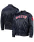 Men's Navy Boston Red Sox Wordmark Satin Full-Snap Jacket