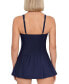 Фото #3 товара Swim Solutions Women's Colorblocked Tummy-Control Swimdress Navy Size 10