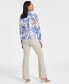 Фото #3 товара Women's Satin Floral-Print Tie-Front Blouse, Created for Macy's