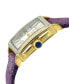 Women's Padova Swiss Quartz Floral Purple Leather Watch 30mm