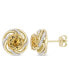 Citrine (3-5/8 ct. t.w.) and White Topaz (1/4 ct. t.w.) Swirl Stud Earrings in 18k Yellow Gold Over Sterling Silver