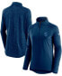 Фото #1 товара Women's Navy and Heathered Navy Seattle Kraken Authentic Pro Travel and Training Raglan Quarter-Zip Jacket