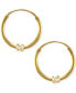 ფოტო #1 პროდუქტის Children's Cubic Zirconia Accent Endless Hoop Earrings in 14K Yellow Gold (2mm)