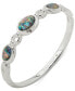 Silver-Tone Blue Abalone Stone Hinge Bracelet