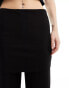 Monki straight trouser with overskirt in black