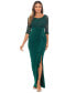 ფოტო #1 პროდუქტის Petite Scoop-Neck 3/4-Sleeve Sheath Dress