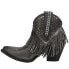 Фото #3 товара Corral Boots E1435 Black Studs & Fringe Round Toe Cowboy Booties Womens Size 6.5