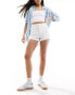 Фото #4 товара Stradivarius mom slim denim short in white