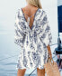 Фото #4 товара Women's Romantic Floral Dolman Sleeve Mini Beach Dress