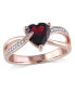 Фото #1 товара Кольцо Macy's Garnet and Diamond Heart