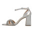 Nina Quinley Rhinestone Metallic Ankle Strap Dress Womens Silver Dress Sandals