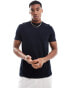 French Connection heavyweight ottoman pocket t-shirt in navy