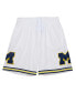 ფოტო #2 პროდუქტის Mitchell Ness Men's White Michigan Wolverines 1991/92 Throwback Jersey Shorts