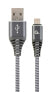 Gembird CC-USB2B-AMMBM-1M-WB2 - 1 m - Micro-USB B - USB A - USB 2.0 - 480 Mbit/s - Grey - White