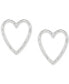 ფოტო #2 პროდუქტის Silver-Tone Open Heart Stud Earrings