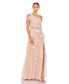 Фото #1 товара Women's Floral Embellished One Shoulder A Line Gown