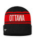 Фото #2 товара Men's Black and Red Ottawa Senators True Classic Retro Cuffed Knit Hat