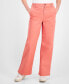 Women's High-Rise Wide-Leg Twill Pants, Created for Macy's