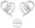 Romantic earrings Hearts with clear crystals