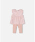 ფოტო #1 პროდუქტის Baby Girl Organic Cotton Long Tunic And Leggings Set Printed Pink Small Flowers - Infant