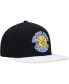 Men's Black, White Golden State Warriors Hardwood Classics Wear Away Visor Snapback Hat Черно-белый - фото #3