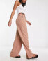 ASOS DESIGN wide leg dad trouser in camel