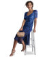 ფოტო #4 პროდუქტის Women's Printed Sweetheart-Neck Short-Sleeve Midi Dress