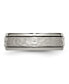 ფოტო #3 პროდუქტის Titanium Polished and Hammered Grooved Edge Wedding Band Ring