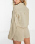 ASOS DESIGN pocket oversized beach shirt co-ord in double gauze in oatmeal