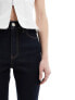 Mango cropped pedal pusher jeans in dark blue