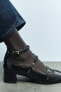 Фото #2 товара Балетки на каблуке с ремешками ZARA