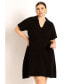 Plus Size Mini Sweater Dress With Collar