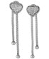 ფოტო #3 პროდუქტის Diamond Heart Cluster Chain Drop Earrings (1/4 ct. t.w.) in Sterling Silver