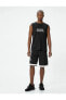 4sam30003nk 999 Siyah Erkek Polyester Jersey Kolsuz T-shirt