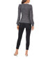 ფოტო #4 პროდუქტის Women's Balloon Sleeve Crew Neck Rib Sweater