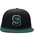 Фото #4 товара Men's Black and Green Michigan State Spartans Team Color Two-Tone Fitted Hat