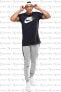 Sportswear Clup Standart Kesim Siyah Erkek Spor Tişört