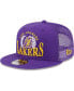 Фото #1 товара Men's Purple Los Angeles Lakers Bold Laurels 9FIFTY Snapback Hat