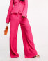 French Connection textured trousers in fuchsia pink co-ord