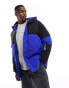 Jack & Jones Essentials heavy puffer parka jacket in blue and black